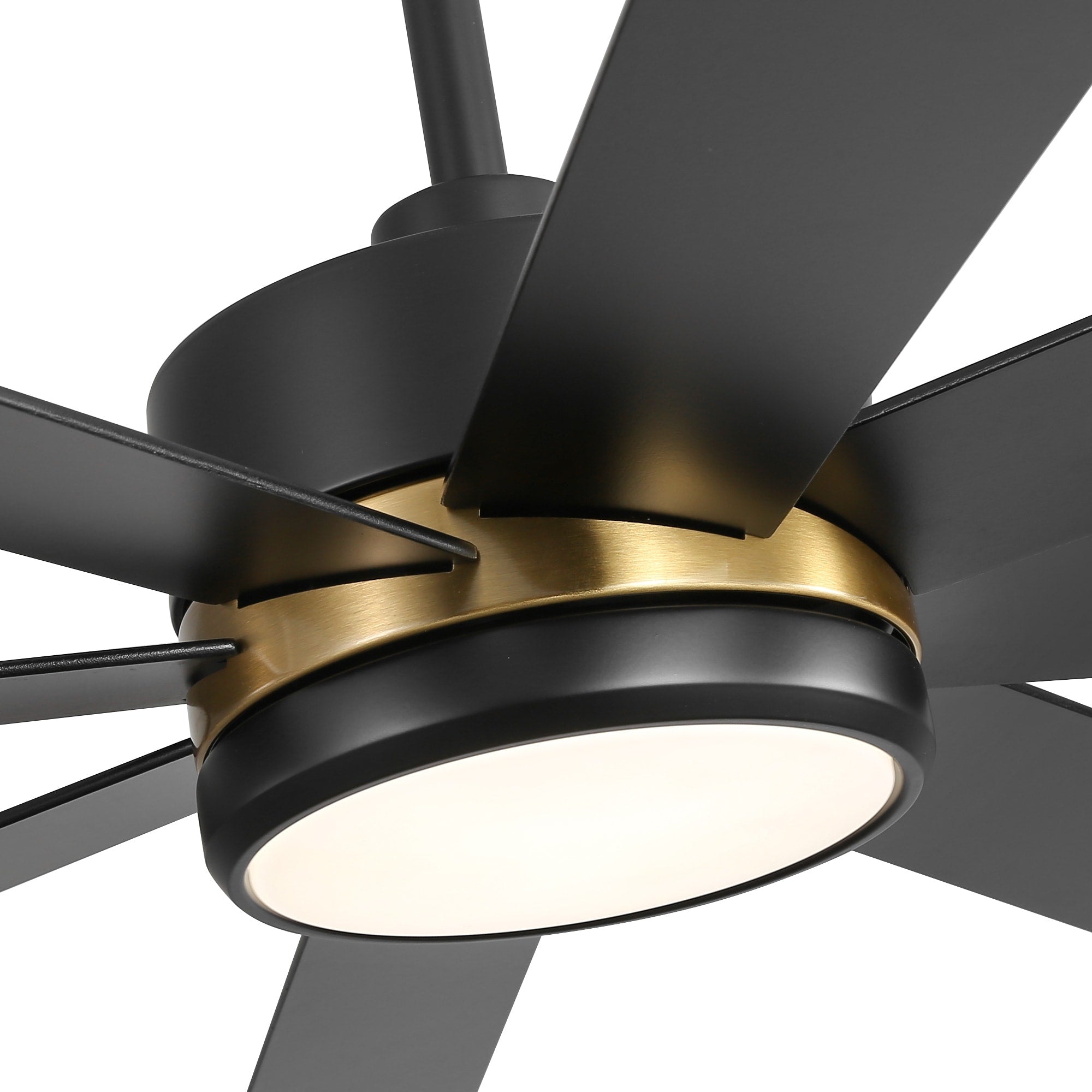 Ventilateur de plafond LED noir à 8 pales de 65 pouces avec éclairage et télécommande