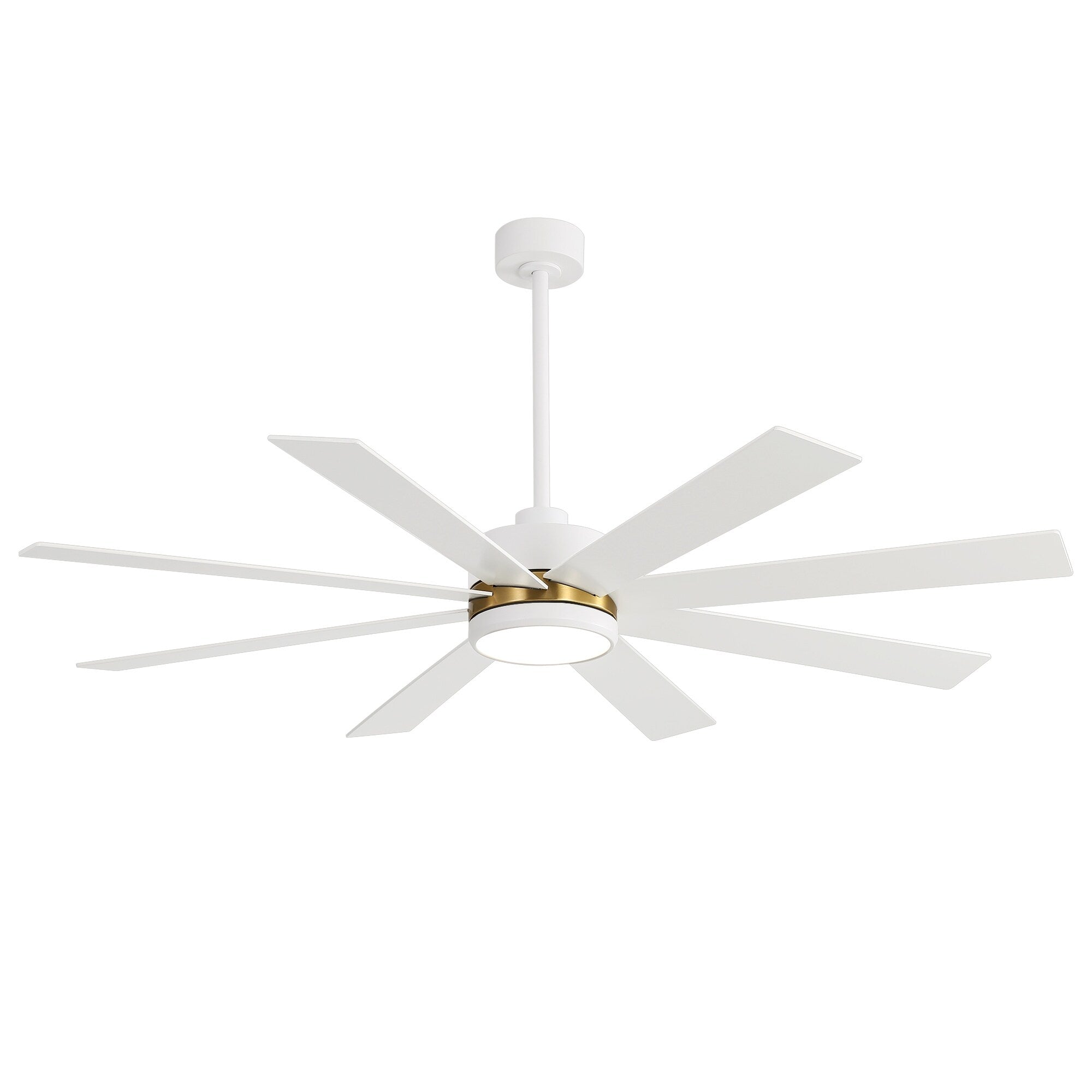 Ventilateur de plafond LED noir à 8 pales de 65 pouces avec éclairage et télécommande