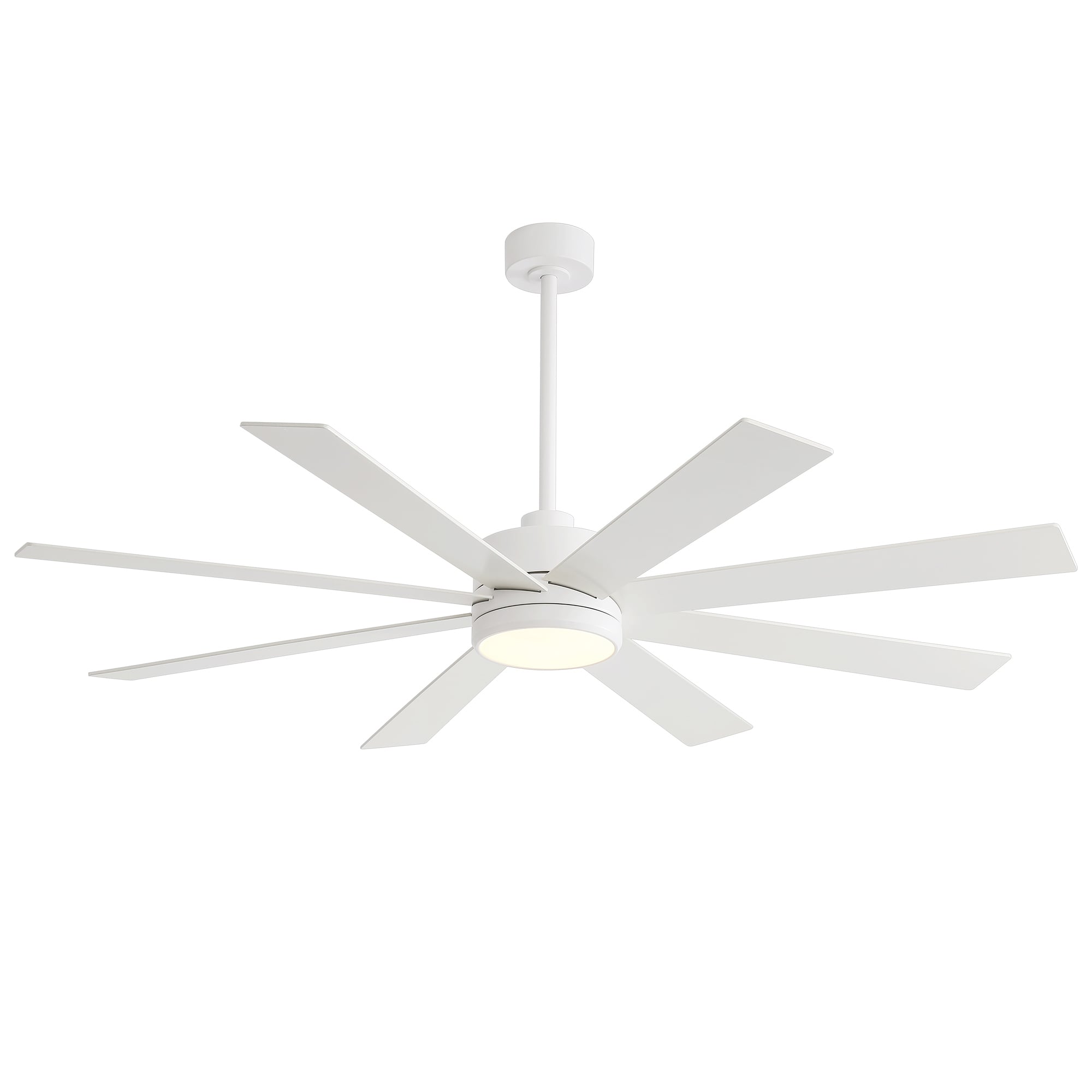 Ventilateur de plafond LED noir à 8 pales de 65 pouces avec éclairage et télécommande