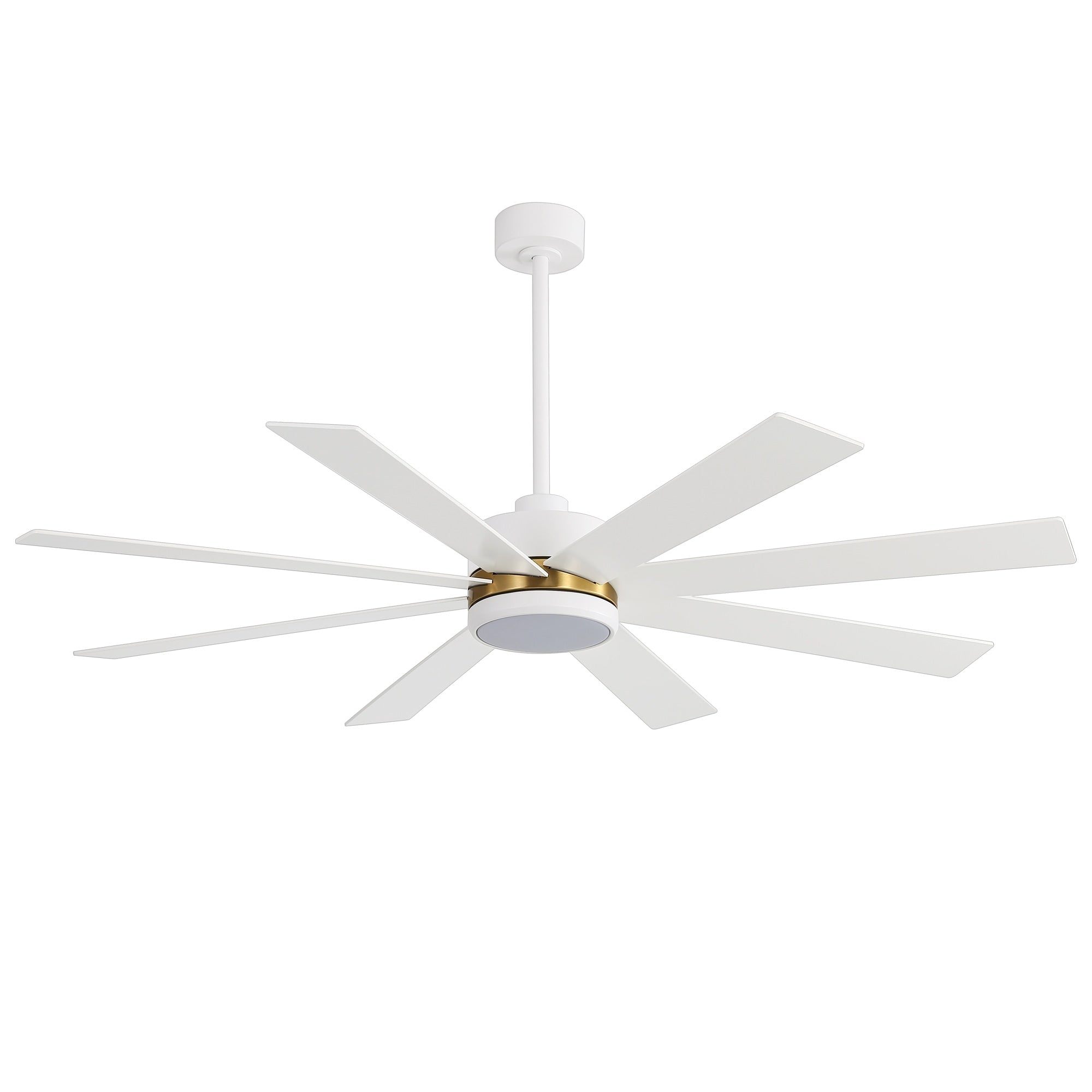 Ventilateur de plafond LED noir à 8 pales de 65 pouces avec éclairage et télécommande