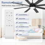 Ventilateur de plafond LED noir à 8 pales de 65 pouces avec éclairage et télécommande
