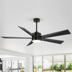 Ventilateur de plafond LED Breezary 65/52/42 à 5 pales avec kit d'éclairage et télécommande