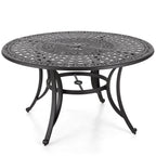 Ensemble de salle à manger/salle à manger de patio en aluminium moulé MAISON ARTS avec table à manger ronde et 6 chaises de patio en aluminium moulé