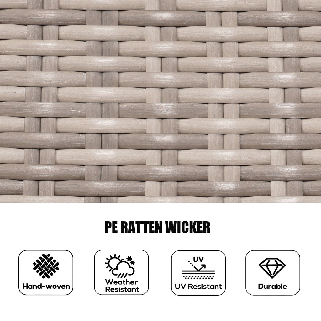 Ensemble de salle à manger rond en rotin et osier pour patio extérieur 7 pièces avec coussins par Moda Furnishings