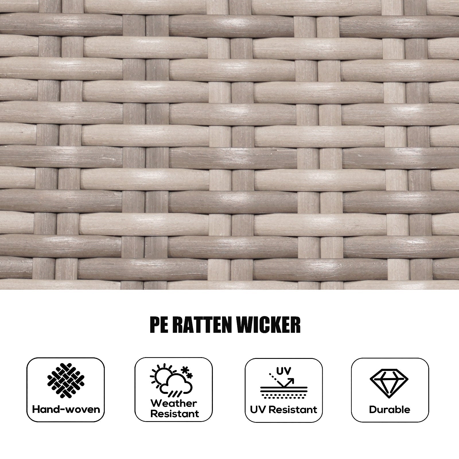 Ensemble de salle à manger rond en rotin et osier pour patio extérieur 7 pièces avec coussins par Moda Furnishings