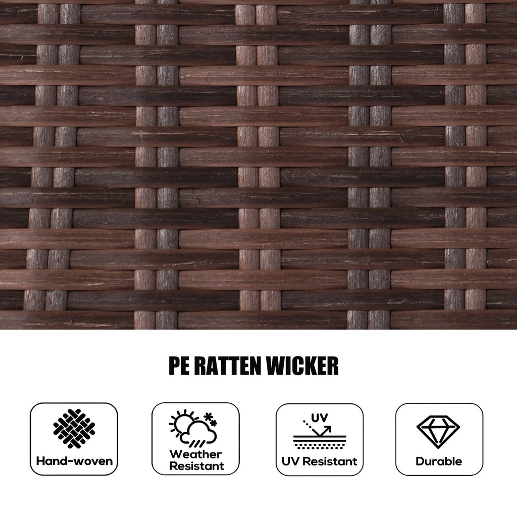 Ensemble de salle à manger rond en rotin et osier pour patio extérieur 7 pièces avec coussins par Moda Furnishings