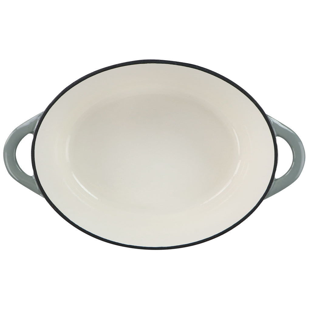 Cocotte ovale en fonte émaillée de 7 litres, couleur Storm Cloud