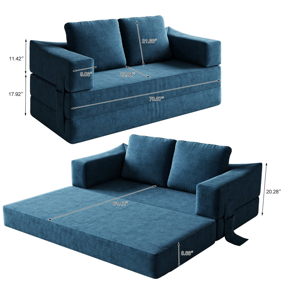 Canapé-lit convertible rembourré 70,87 $, fauteuil convertible, canapé de sol confortable pour salon, chambre, tissu chenille