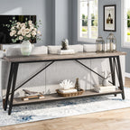 Table console d'entrée de style industriel extra-longue de 70,9 pouces