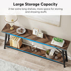 Table console d'entrée de style industriel extra-longue de 70,9 pouces