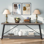 Table console d'entrée de style industriel extra-longue de 70,9 pouces