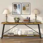 Table console d'entrée de style industriel extra-longue de 70,9 pouces