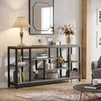 Console de canapé de 70,9 pouces avec rangement, table d'entrée à 3 niveaux pour couloir