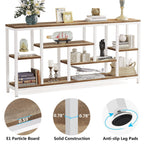 Console de canapé de 70,9 pouces avec rangement, table d'entrée à 3 niveaux pour couloir