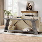 Table console en bois rustique de 70,9 pouces de long avec étagère de rangement