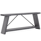 Table console en bois rustique de 70,9 pouces de long avec étagère de rangement