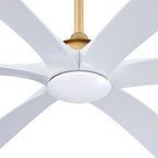 Grand ventilateur de plafond à courant continu à 6 pales en bois flotté de 72 pouces avec lumière et télécommande