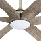 Grand ventilateur de plafond à courant continu à 6 pales en bois flotté de 72 pouces avec lumière et télécommande