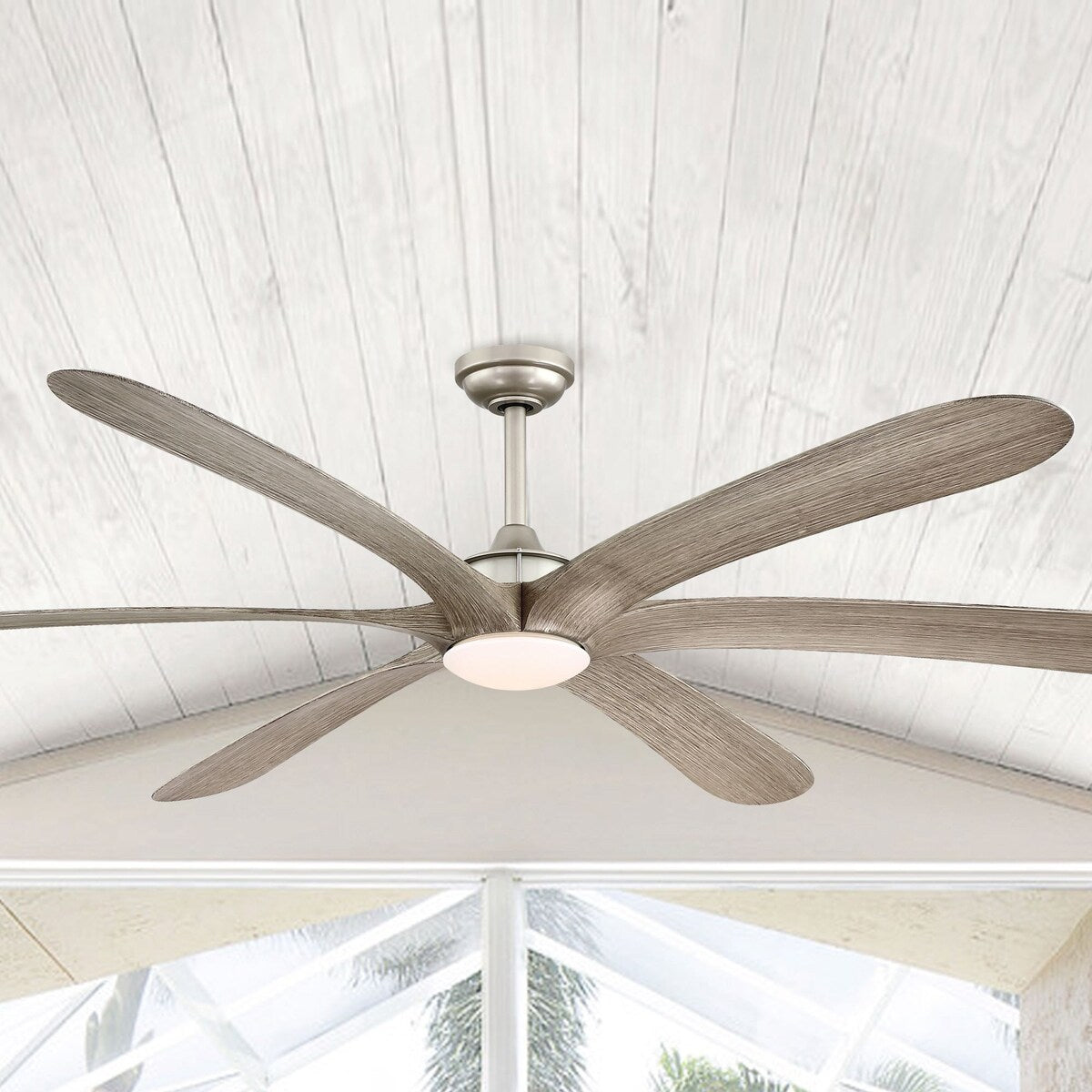 Grand ventilateur de plafond à courant continu à 6 pales en bois flotté de 72 pouces avec lumière et télécommande