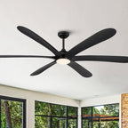 Grand ventilateur de plafond à courant continu à 6 pales en bois flotté de 72 pouces avec lumière et télécommande