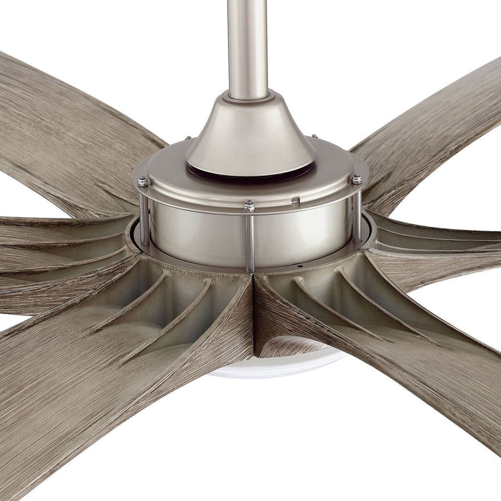 Grand ventilateur de plafond à courant continu à 6 pales en bois flotté de 72 pouces avec lumière et télécommande