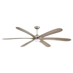 Grand ventilateur de plafond à courant continu à 6 pales en bois flotté de 72 pouces avec lumière et télécommande