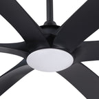 Grand ventilateur de plafond à courant continu à 6 pales en bois flotté de 72 pouces avec lumière et télécommande