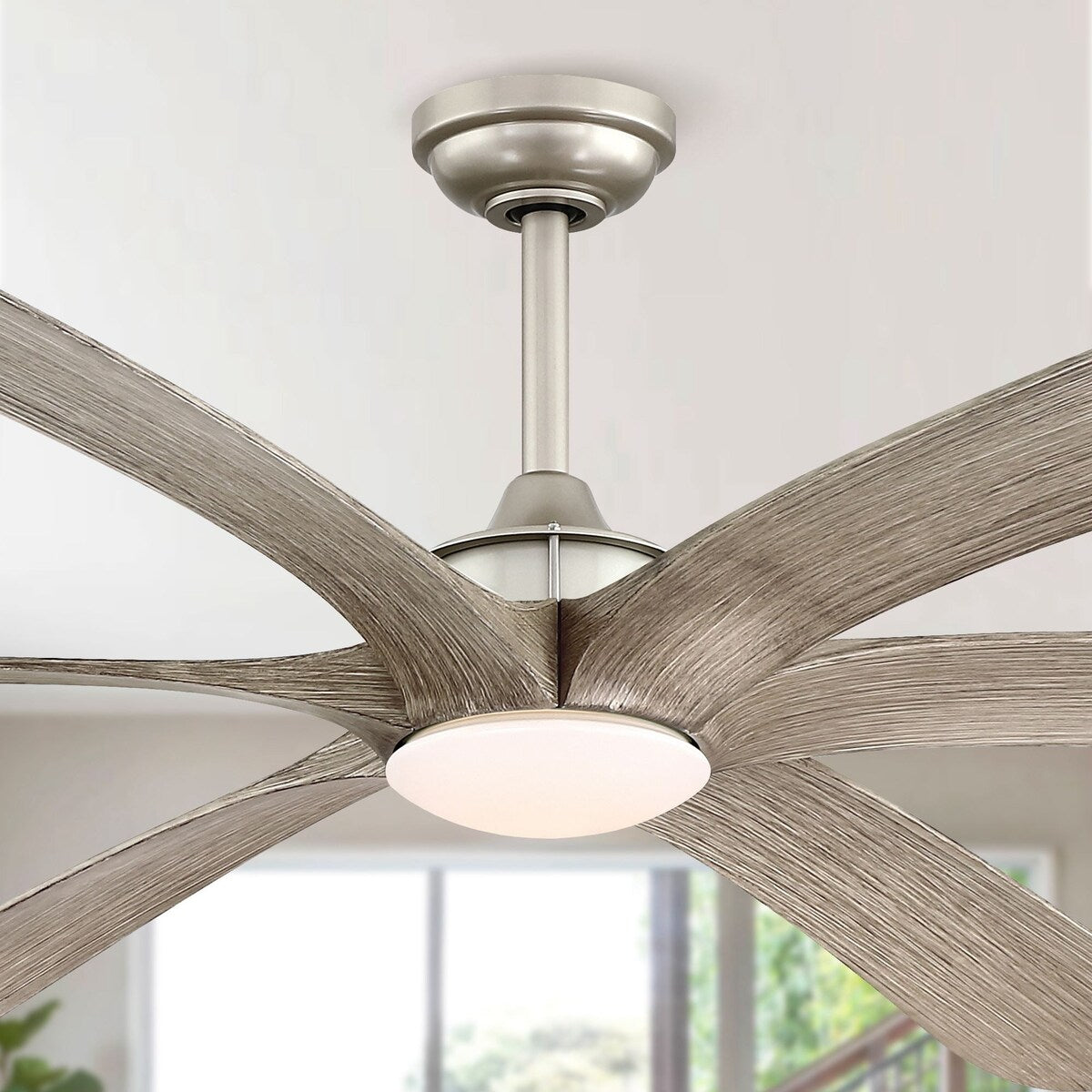 Grand ventilateur de plafond à courant continu à 6 pales en bois flotté de 72 pouces avec lumière et télécommande