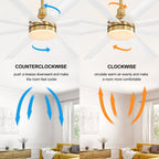 Grand ventilateur de plafond de 72 pouces avec télécommande et éclairage LED - 8 pales