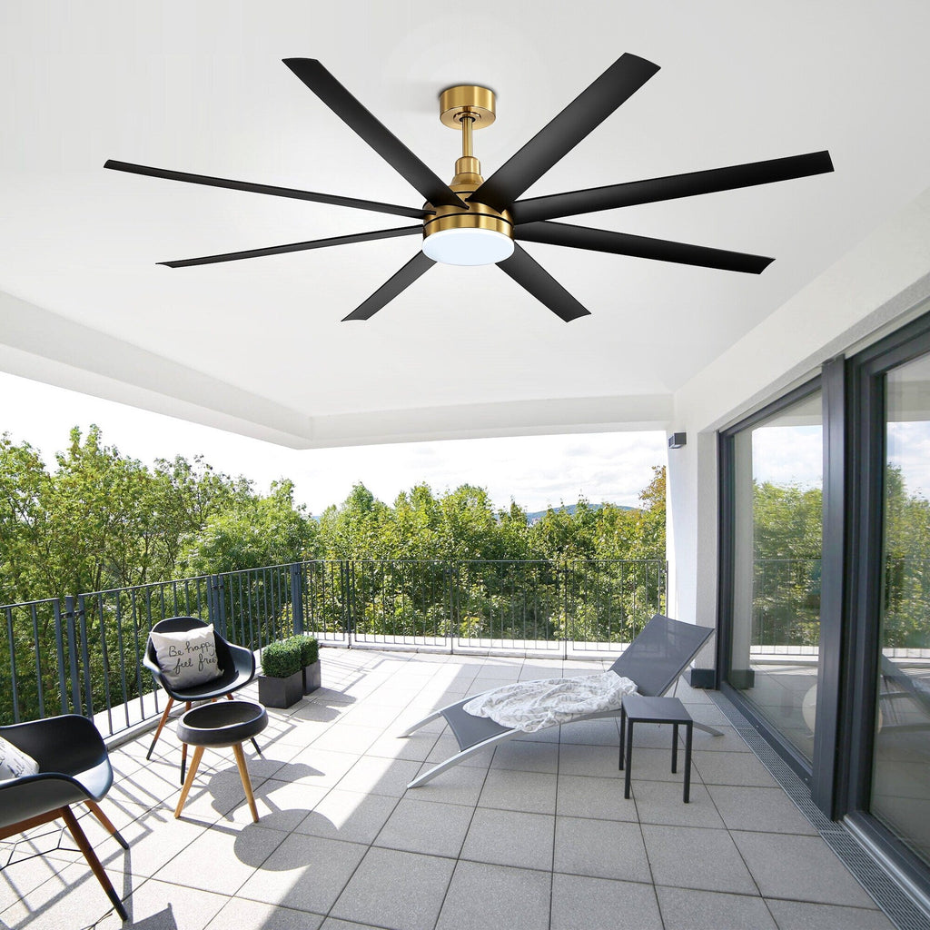 Grand ventilateur de plafond de 72 pouces avec télécommande et éclairage LED - 8 pales