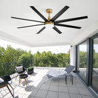 Grand ventilateur de plafond de 72 pouces avec télécommande et éclairage LED - 8 pales