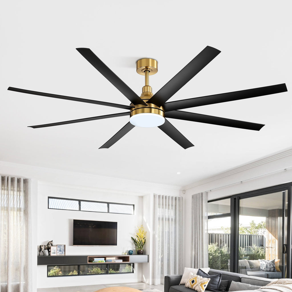 Grand ventilateur de plafond de 72 pouces avec télécommande et éclairage LED - 8 pales