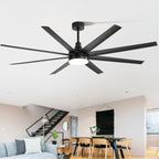 Grand ventilateur de plafond de 72 pouces avec télécommande et éclairage LED - 8 pales