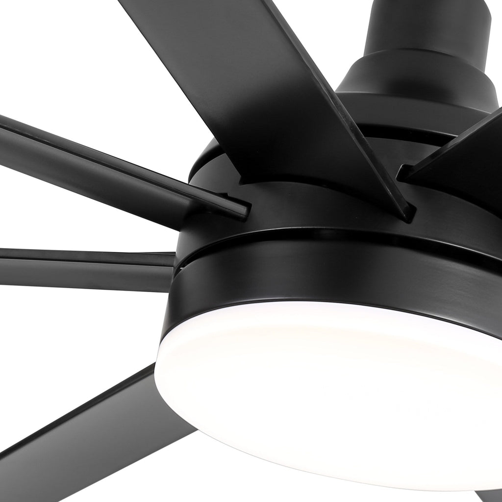 Grand ventilateur de plafond de 72 pouces avec télécommande et éclairage LED - 8 pales