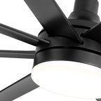 Grand ventilateur de plafond de 72 pouces avec télécommande et éclairage LED - 8 pales
