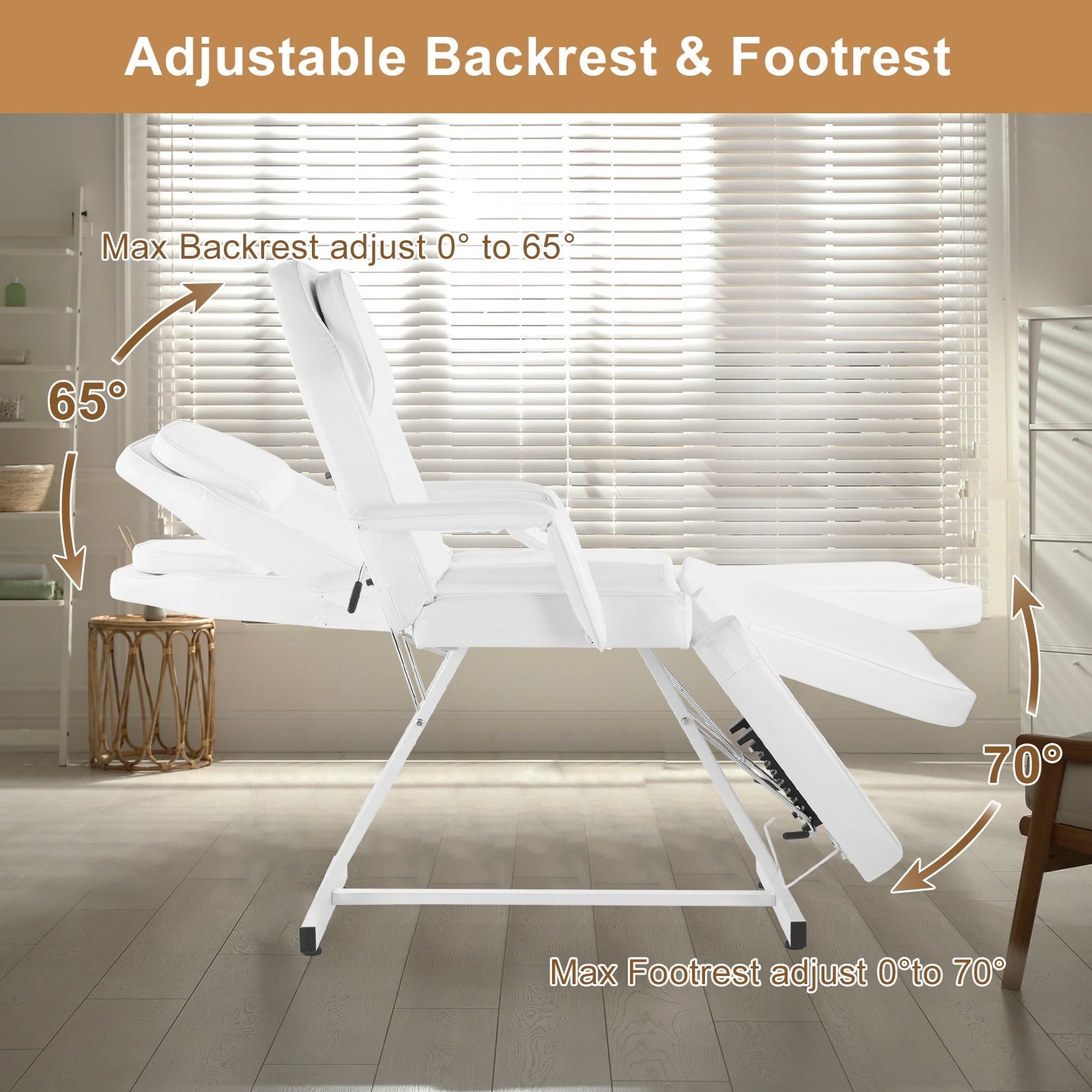 Chaise de massage réglable pour salon de beauté, spa, tatouage, avec tabouret