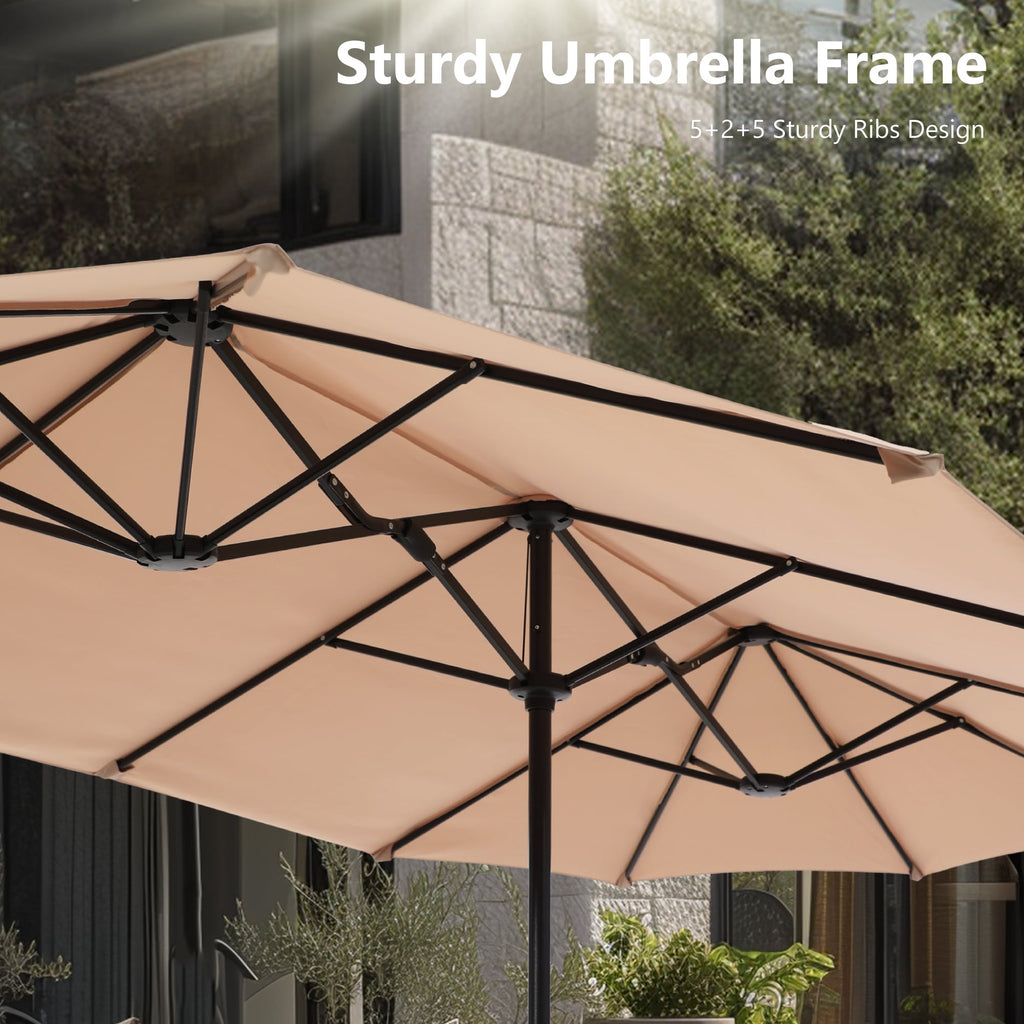 Ensemble de salle à manger de patio 8 pièces MAISON ARTS avec parasol de patio de 13 pieds