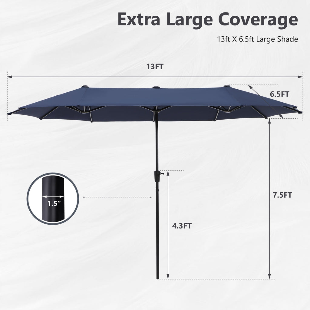 Ensemble de salle à manger de patio 8 pièces MAISON ARTS avec parasol de patio de 13 pieds