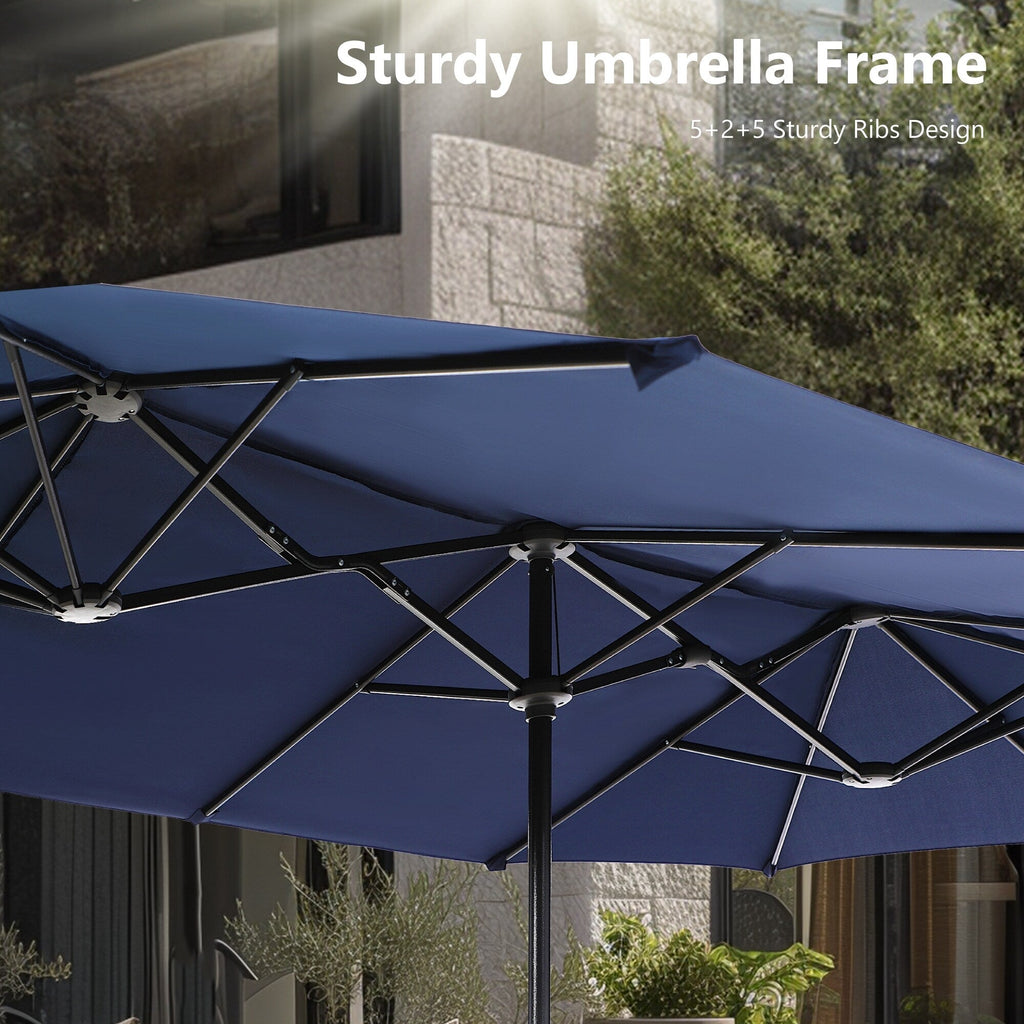 Ensemble de salle à manger de patio 8 pièces MAISON ARTS avec parasol de patio de 13 pieds
