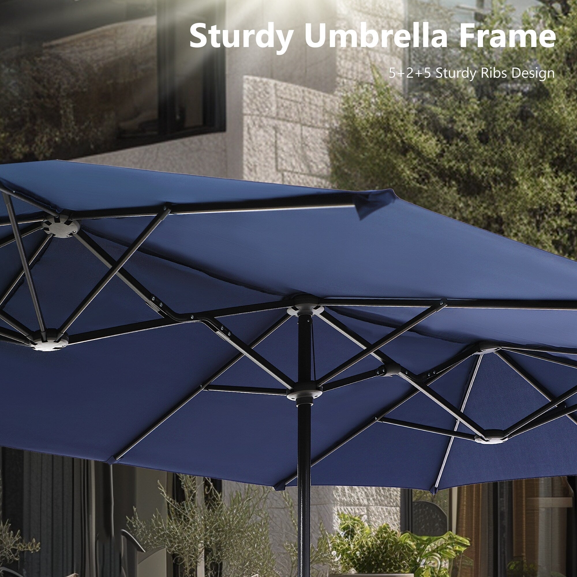 Ensemble de salle à manger de patio 8 pièces MAISON ARTS avec parasol de patio de 13 pieds