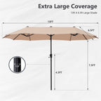 Ensemble de salle à manger de patio 8 pièces MAISON ARTS avec parasol de patio de 13 pieds