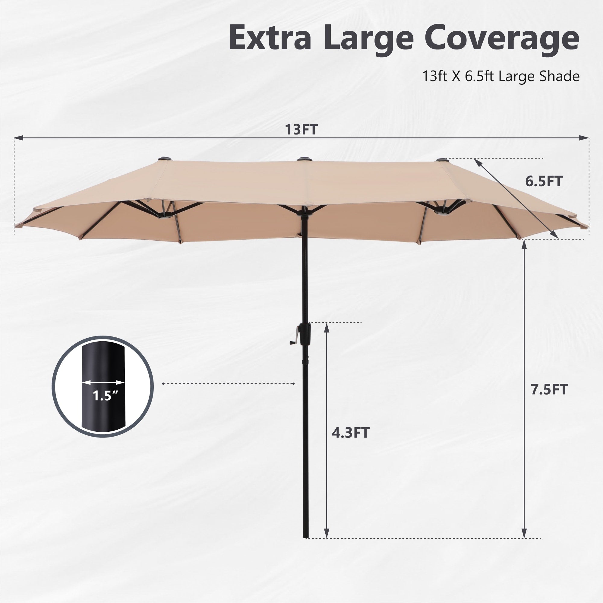 Ensemble de salle à manger de patio 8 pièces MAISON ARTS avec parasol de patio de 13 pieds