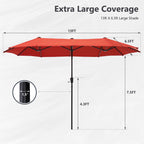 Ensemble de salle à manger de patio 8 pièces MAISON ARTS avec parasol de patio de 13 pieds
