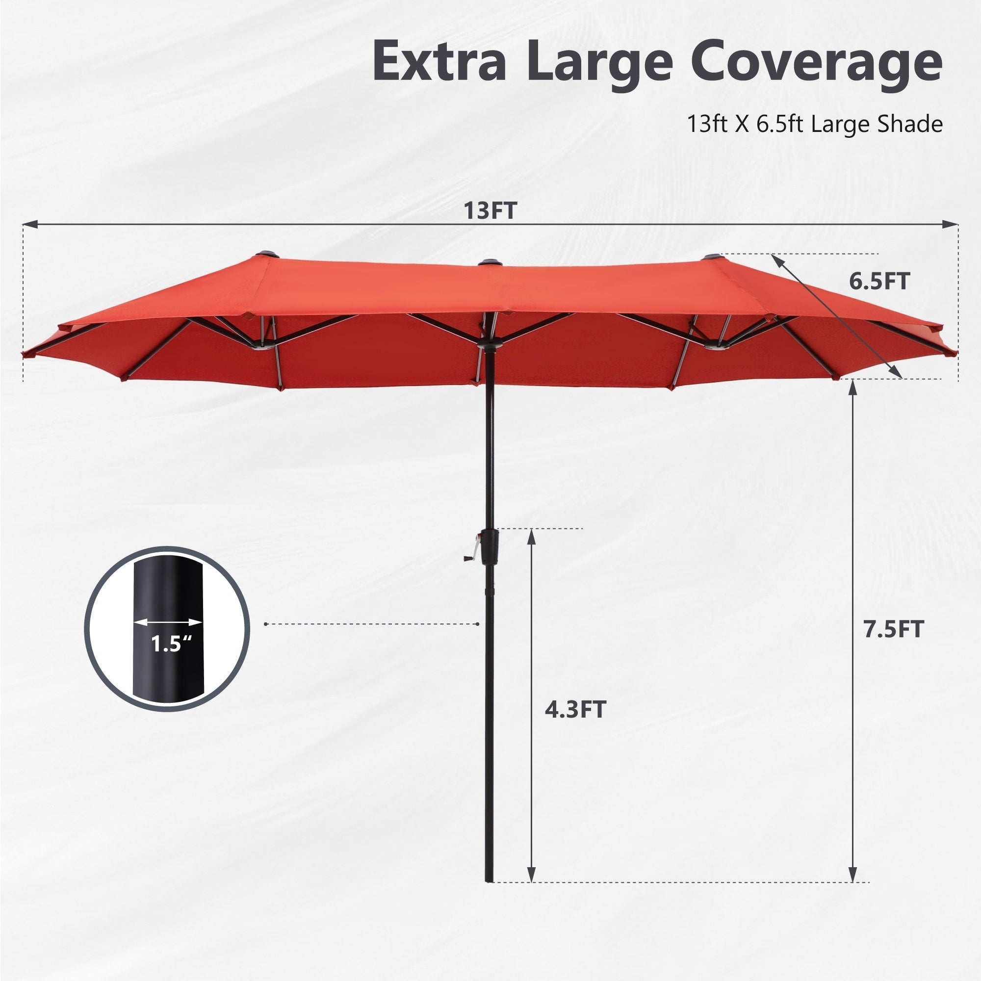 Ensemble de salle à manger de patio 8 pièces MAISON ARTS avec parasol de patio de 13 pieds