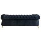 Canapé 3 places en velours 89 avec deux coussins d'assise et deux coussins décoratifs