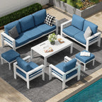 Ensemble de meubles de patio en aluminium AECOJOY 7 pièces Ensemble de conversation d'extérieur
