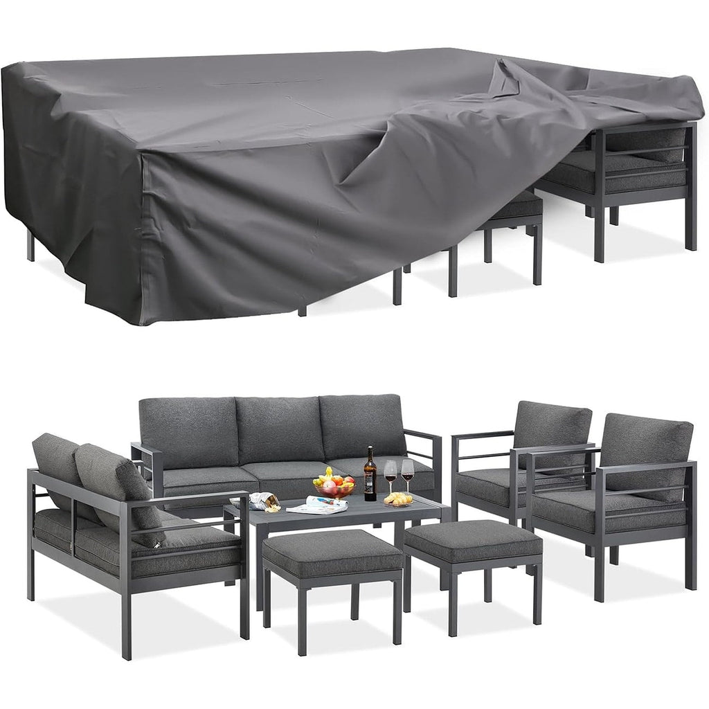Ensemble de meubles de patio en aluminium AECOJOY 7 pièces Ensemble de conversation d'extérieur