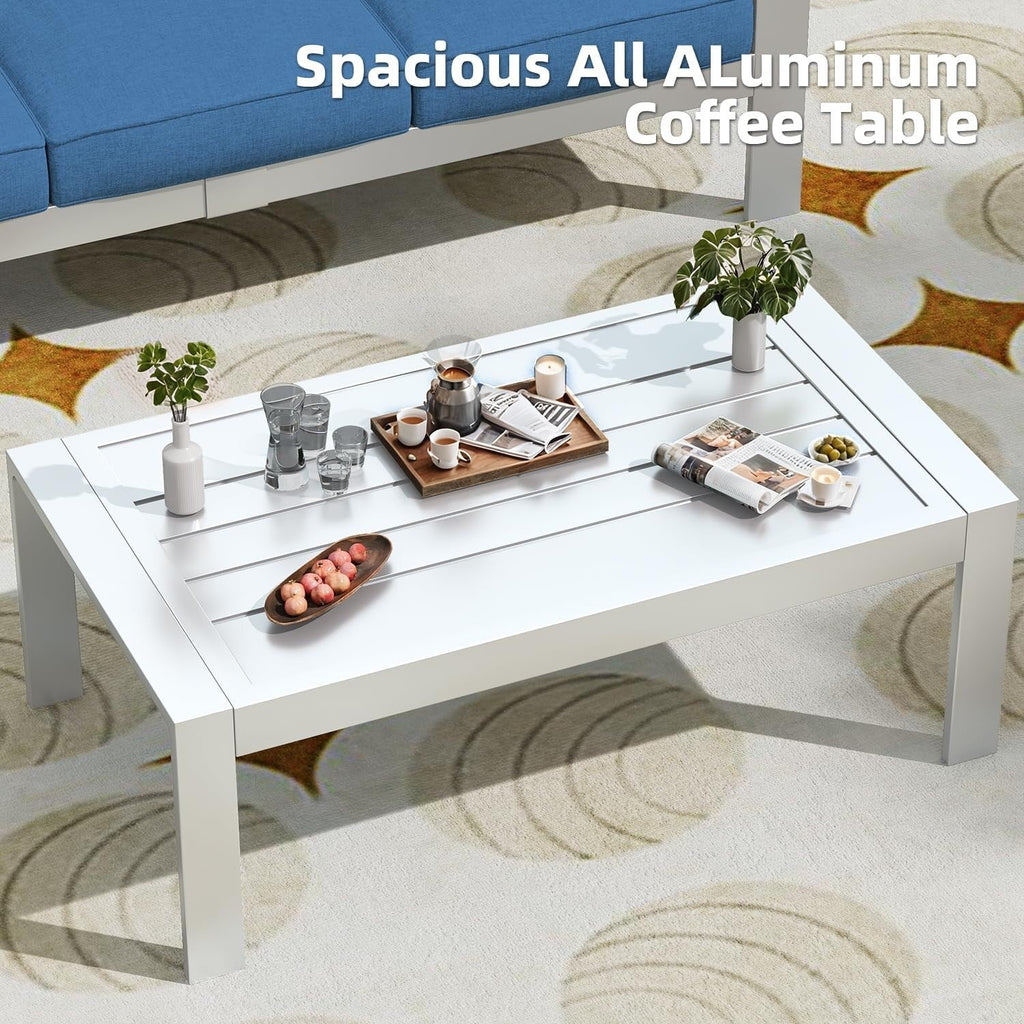 Ensemble de meubles de patio en aluminium AECOJOY 7 pièces Ensemble de conversation d'extérieur