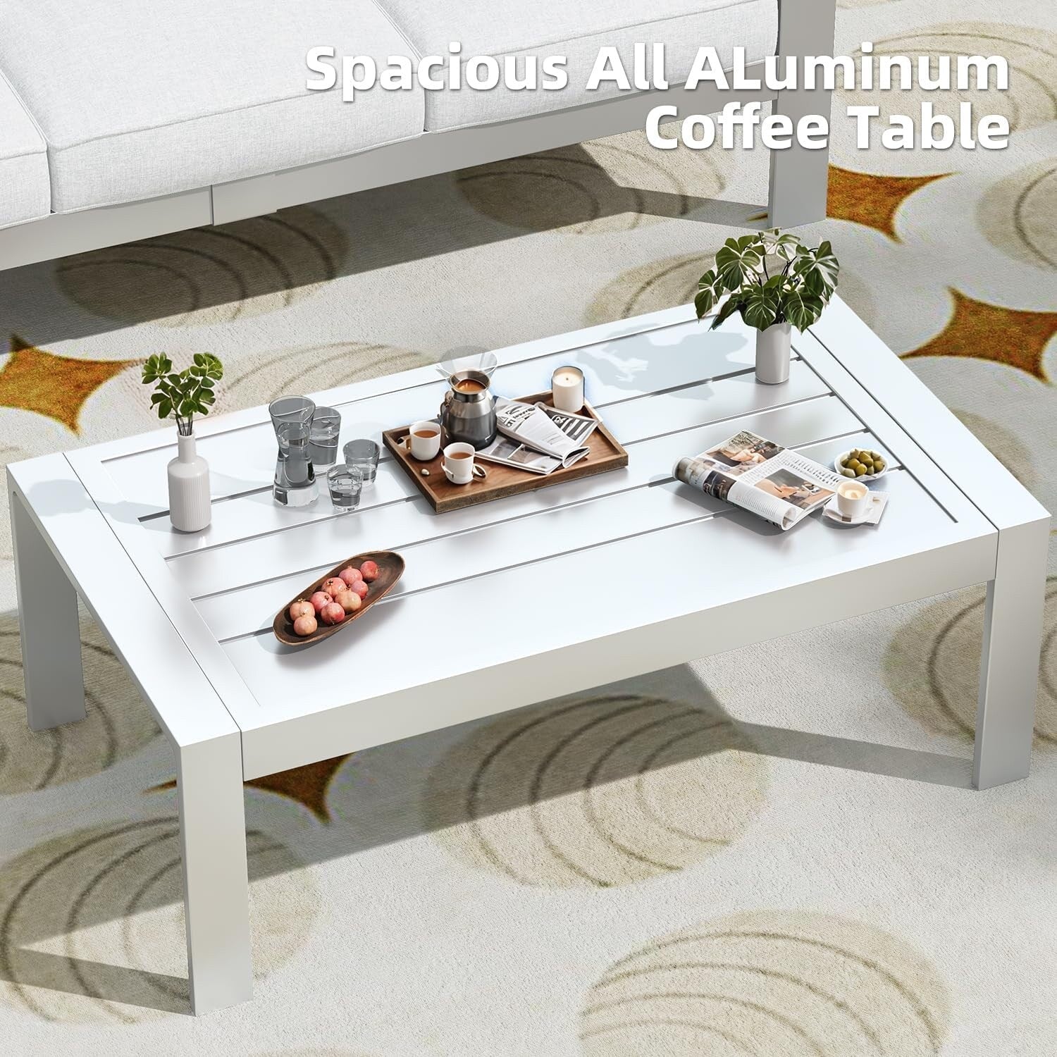 Ensemble de meubles de patio en aluminium AECOJOY 7 pièces Ensemble de conversation d'extérieur