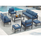 Ensemble de meubles de patio en aluminium AECOJOY 7 pièces Ensemble de conversation d'extérieur